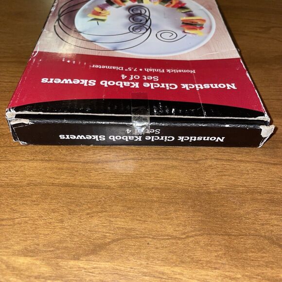 Set of 4 Nonstick Circle Kabob Skewers 7.5 Inches Diameter Great American - Picture 4 of 8